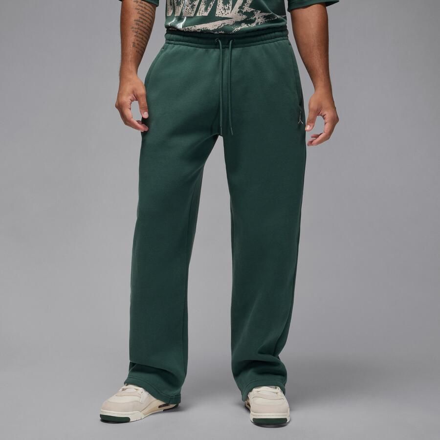 Jordan Brooklyn Fleece oversized broek met open zoom voor heren Groen - Foto 4