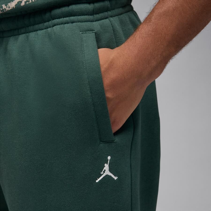 Jordan Brooklyn Fleece oversized broek met open zoom voor heren Groen - Foto 2