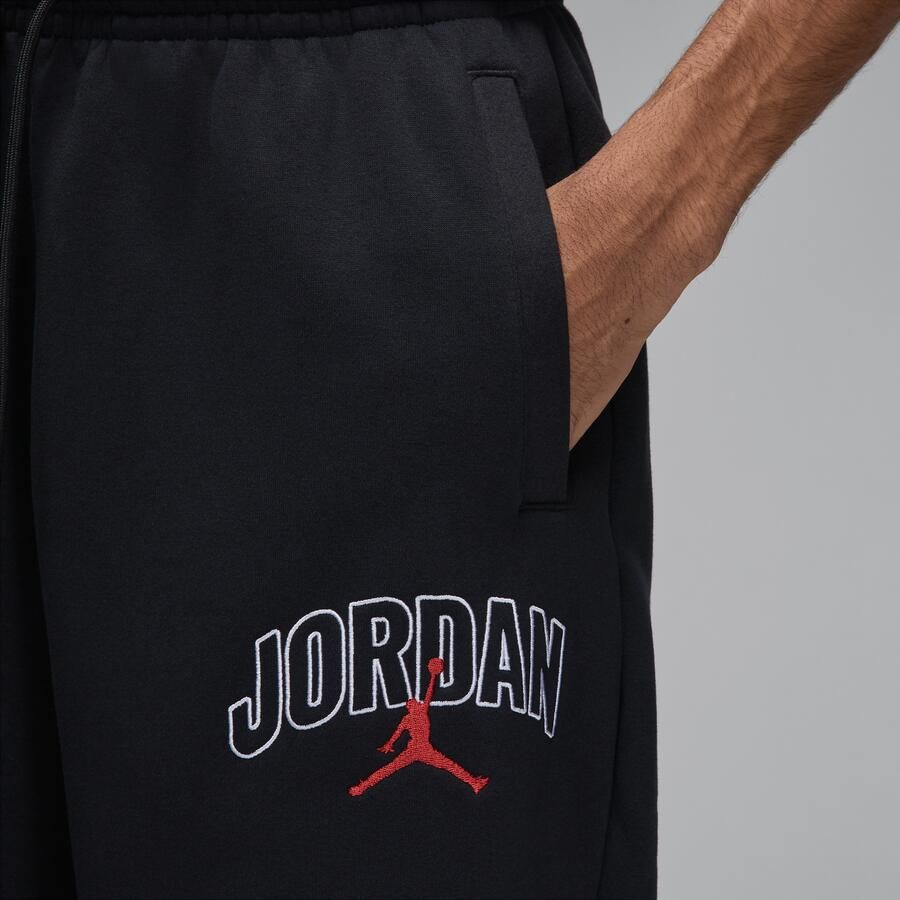 Jordan Brooklyn Fleece oversized broek met open zoom voor heren Zwart