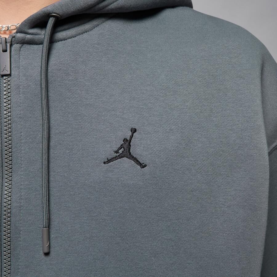 Jordan Brooklyn Fleece oversized hoodie met rits over de hele lengte voor heren Grijs - Foto 3