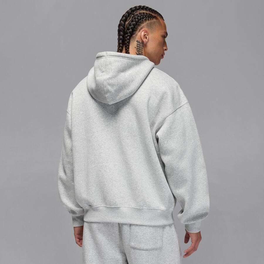 Jordan Brooklyn Fleece oversized hoodie met rits over de hele lengte voor heren Grijs