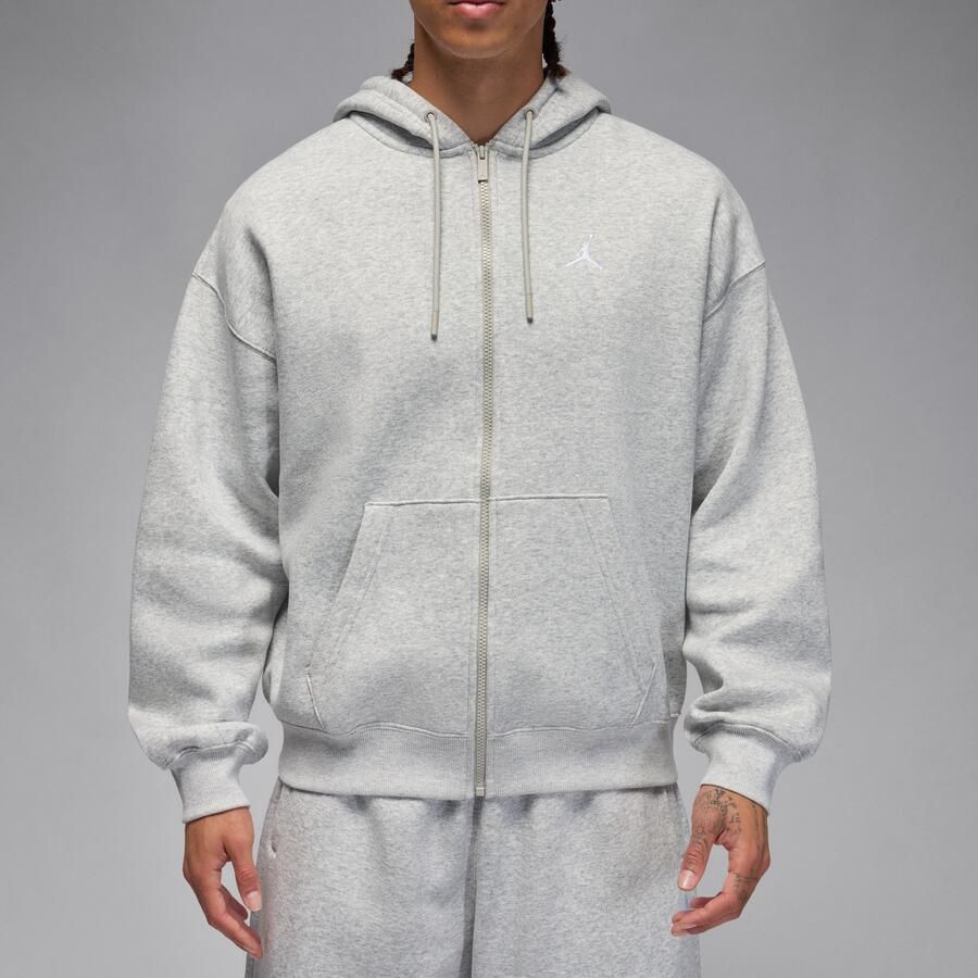 Jordan Brooklyn Fleece oversized hoodie met rits over de hele lengte voor heren Grijs - Foto 3