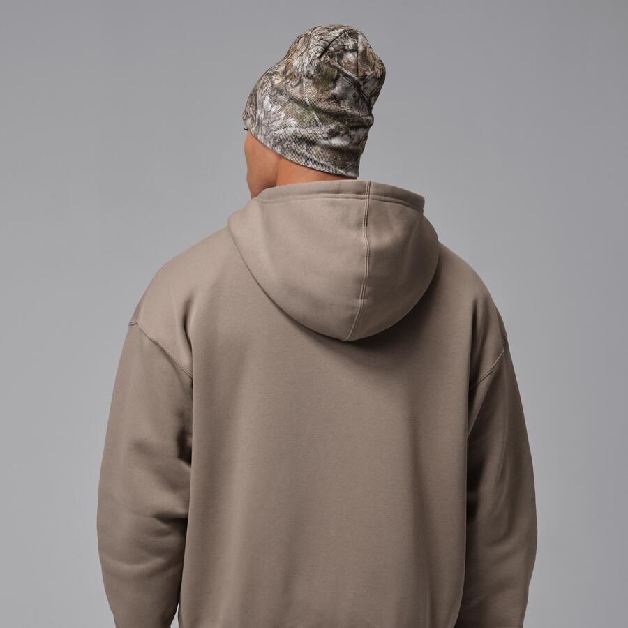 Jordan Brooklyn Fleece oversized hoodie met rits over de hele lengte voor heren Grijs