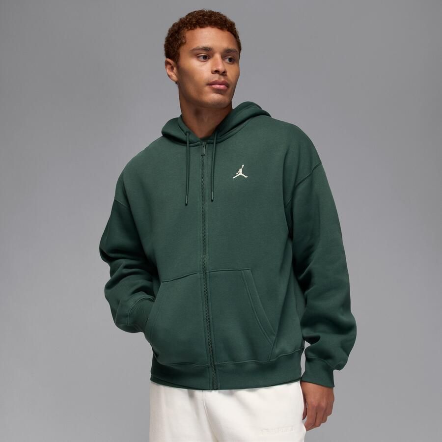 Jordan Brooklyn Fleece oversized hoodie met rits over de hele lengte voor heren Groen - Foto 4