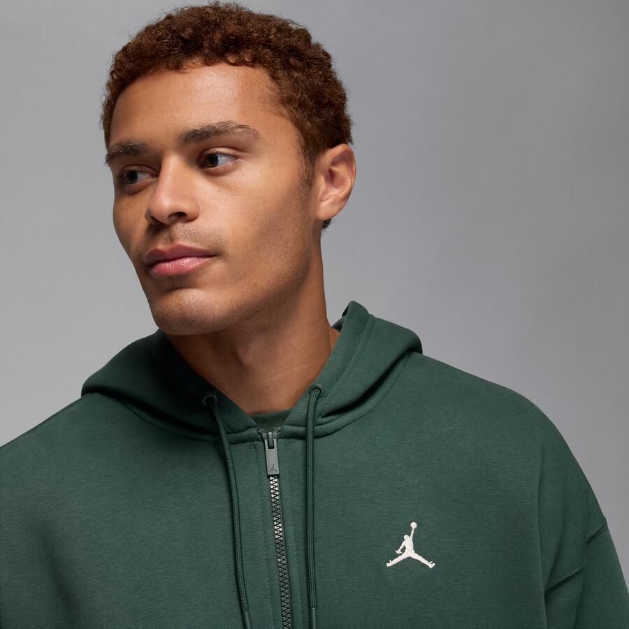 Jordan Brooklyn Fleece oversized hoodie met rits over de hele lengte voor heren Groen - Foto 2