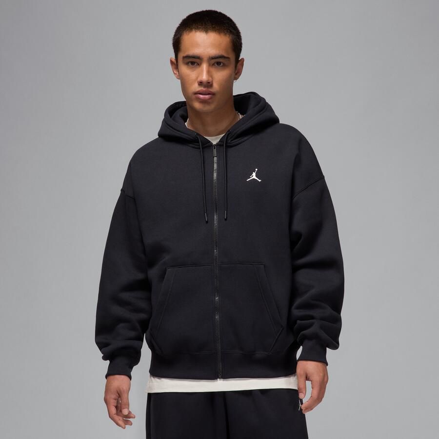 Jordan Brooklyn Fleece oversized hoodie met rits over de hele lengte voor heren Zwart - Foto 3