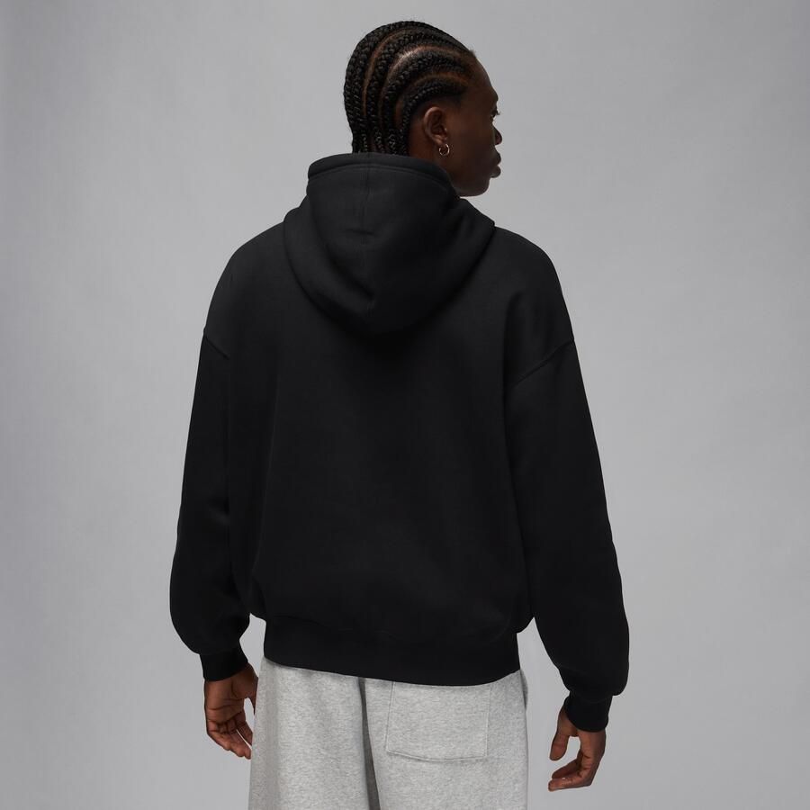 Jordan Brooklyn Fleece oversized hoodie met rits over de hele lengte voor heren Zwart