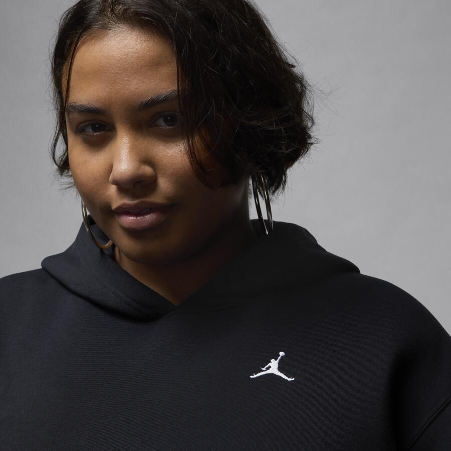 Jordan Brooklyn Fleece pullover hoodie voor dames (Plus Size) Zwart