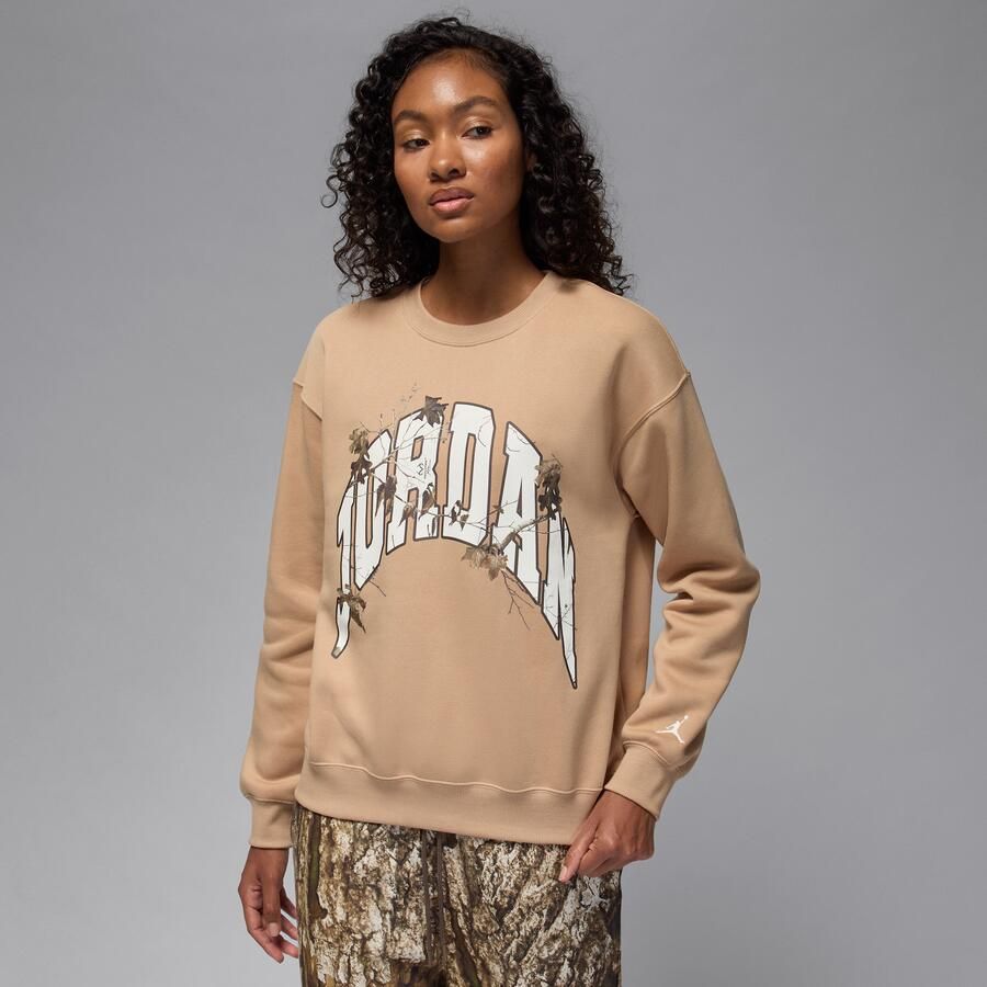 Jordan Brooklyn Fleece Realtree sweatshirt met ronde hals voor dames Bruin - Foto 4