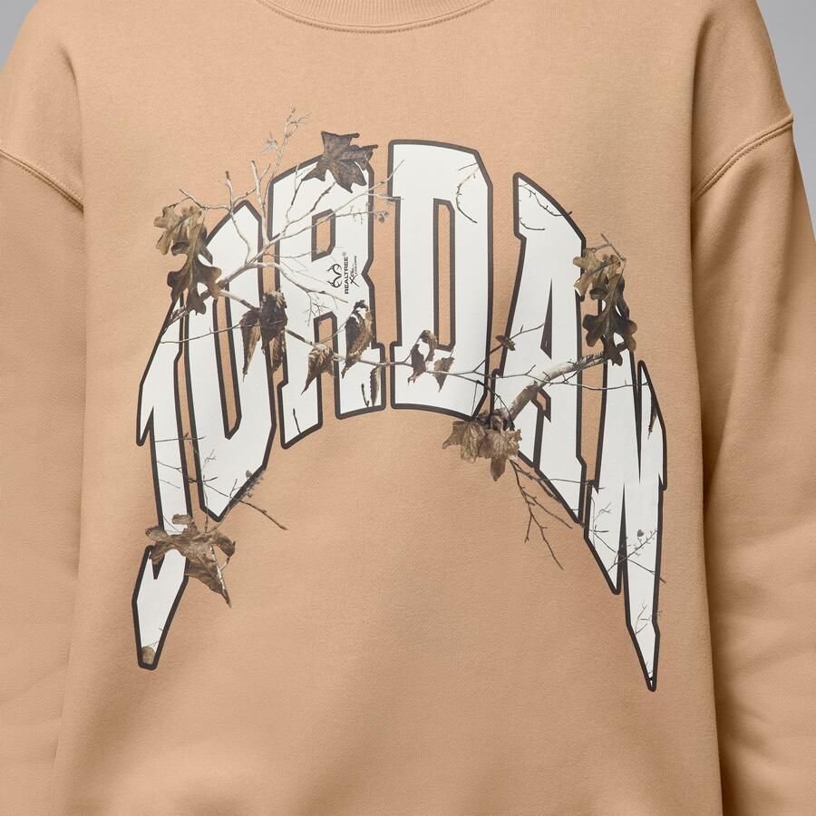 Jordan Brooklyn Fleece Realtree sweatshirt met ronde hals voor dames Bruin - Foto 3