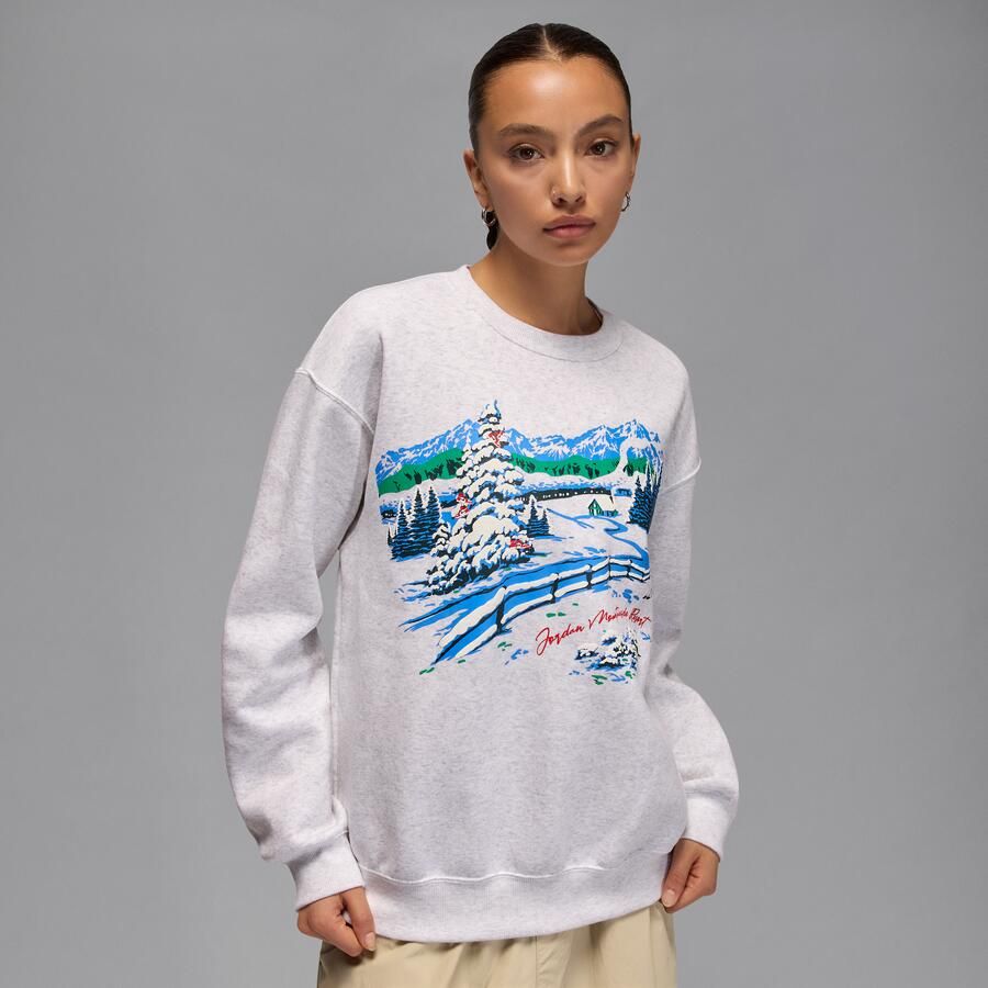 Jordan Brooklyn Fleece sweatshirt met ronde hals voor dames Bruin - Foto 4