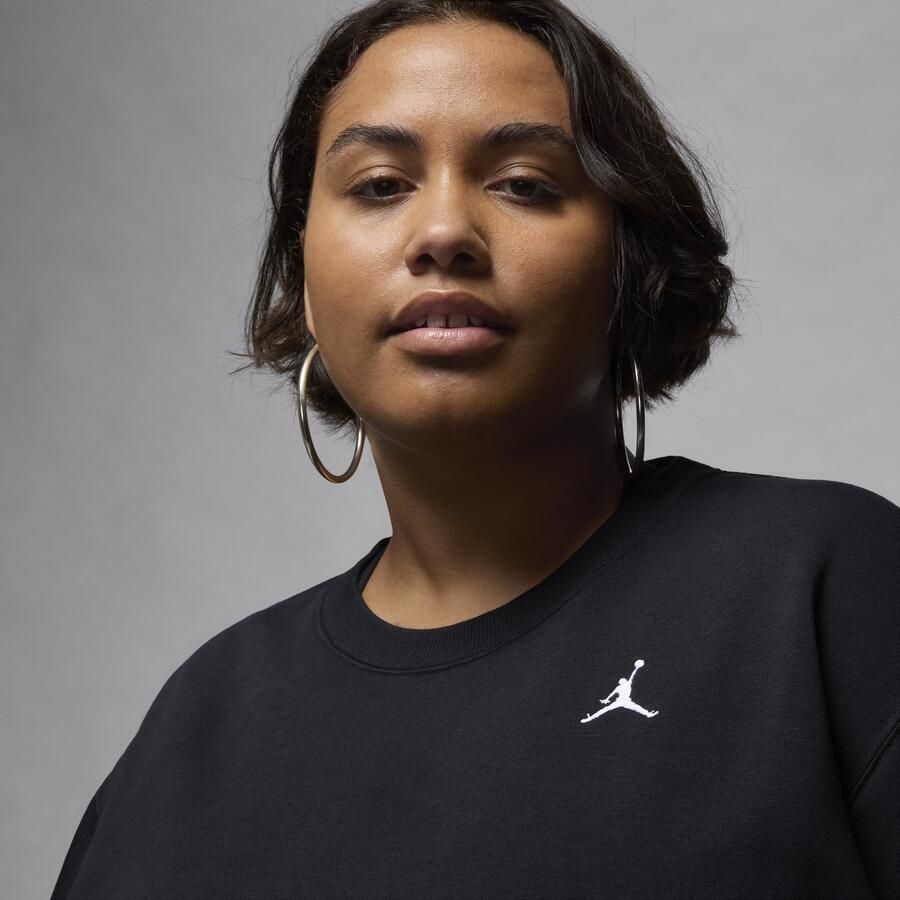 Jordan Brooklyn Fleece sweatshirt met ronde hals voor dames Zwart