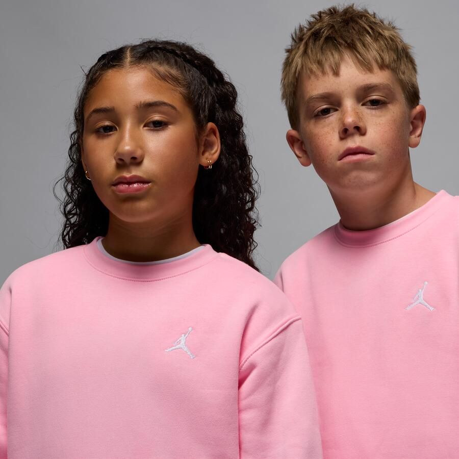 Jordan Brooklyn Fleece top met ronde hals voor kids Roze