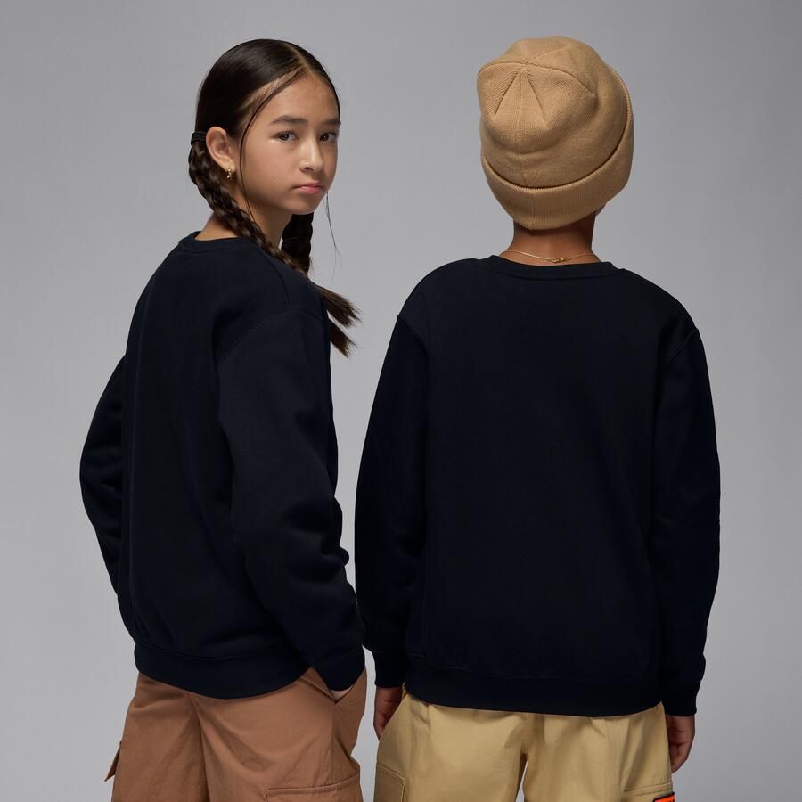 Jordan Brooklyn Fleece top met ronde hals voor kids Zwart