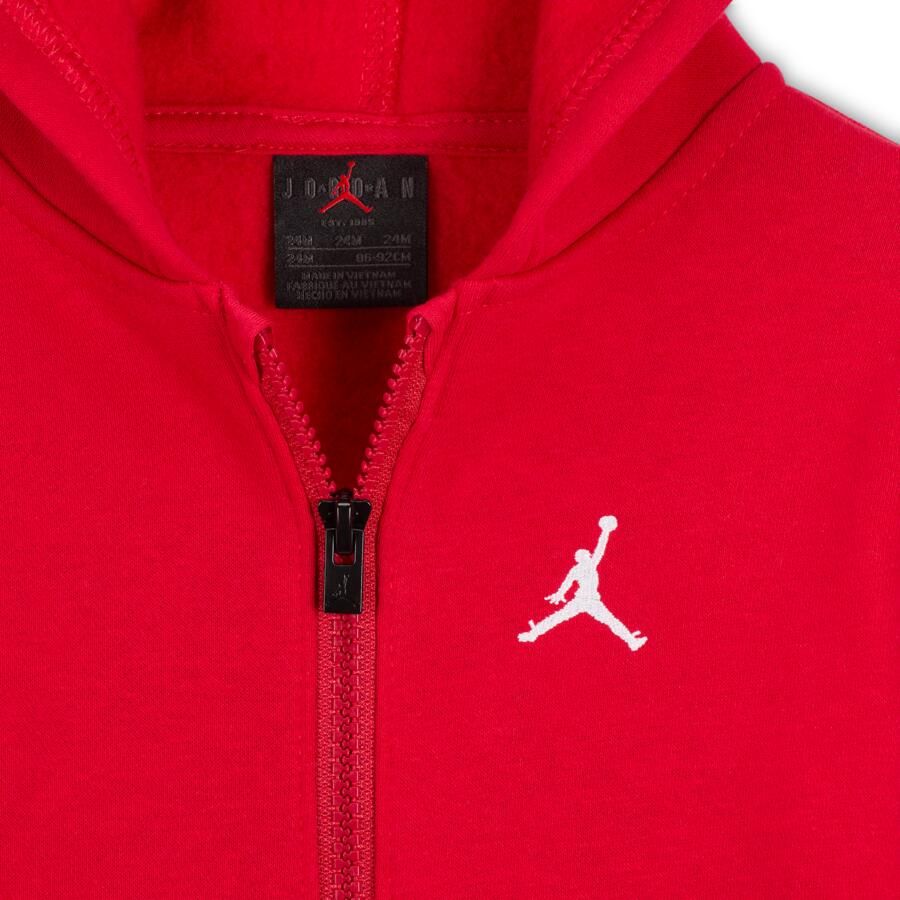 Jordan Brooklyn Fleece tweedelige hoodieset met rits voor baby's (12-24 maanden) Zwart