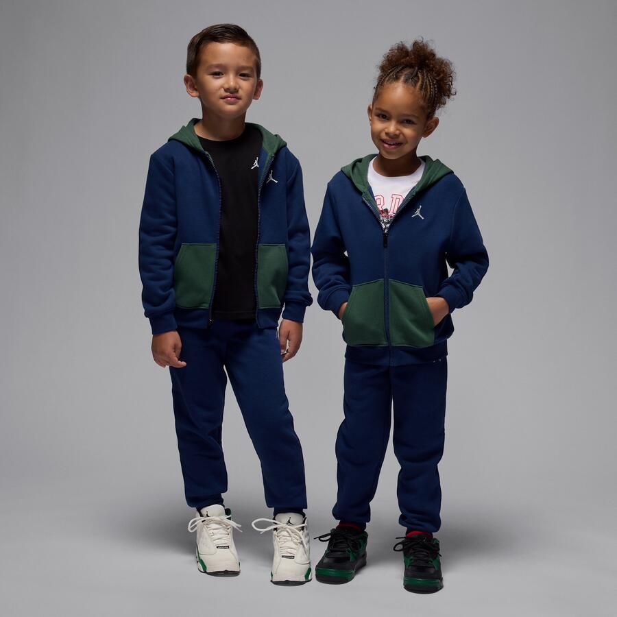 Jordan Brooklyn Fleece tweedelige hoodieset met rits voor kleuters Blauw - Foto 4