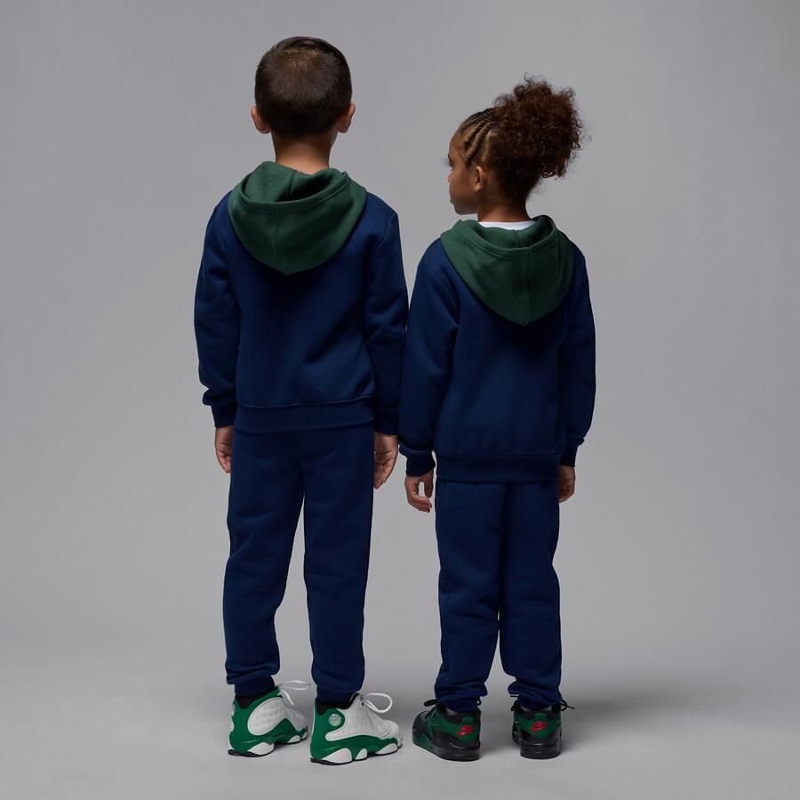 Jordan Brooklyn Fleece tweedelige hoodieset met rits voor kleuters Blauw