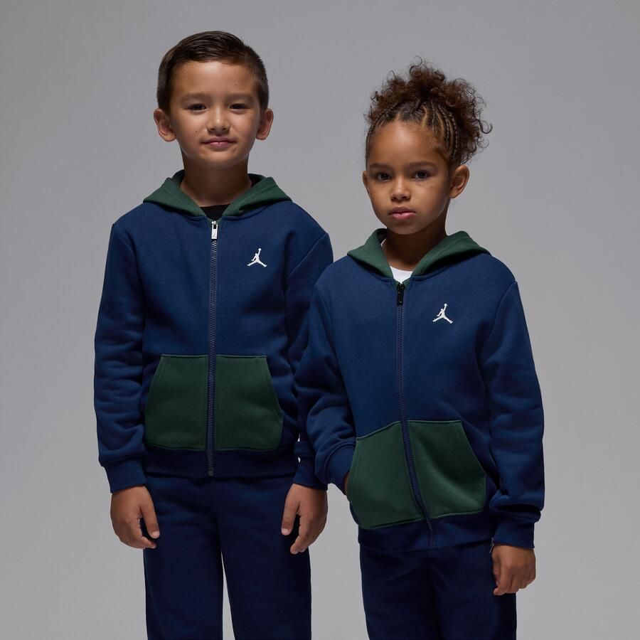 Jordan Brooklyn Fleece tweedelige hoodieset met rits voor kleuters Blauw - Foto 2
