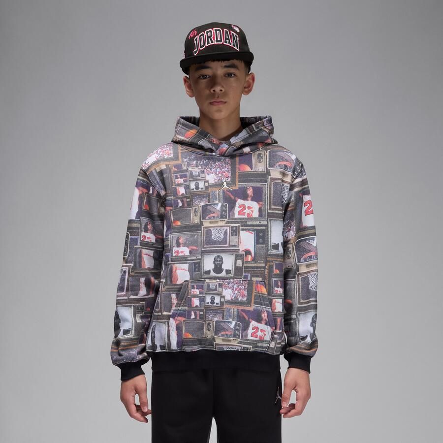Jordan Brooklyn hoodie van fleece met print voor kids Zwart - Foto 4