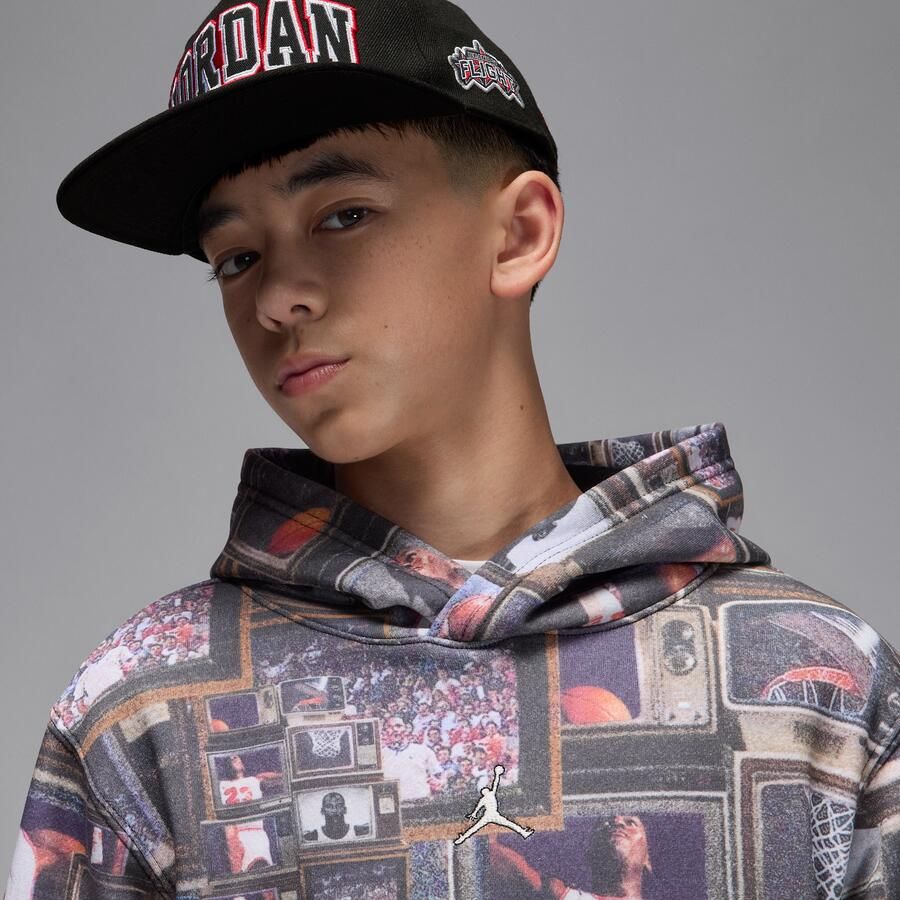Jordan Brooklyn hoodie van fleece met print voor kids Zwart - Foto 2