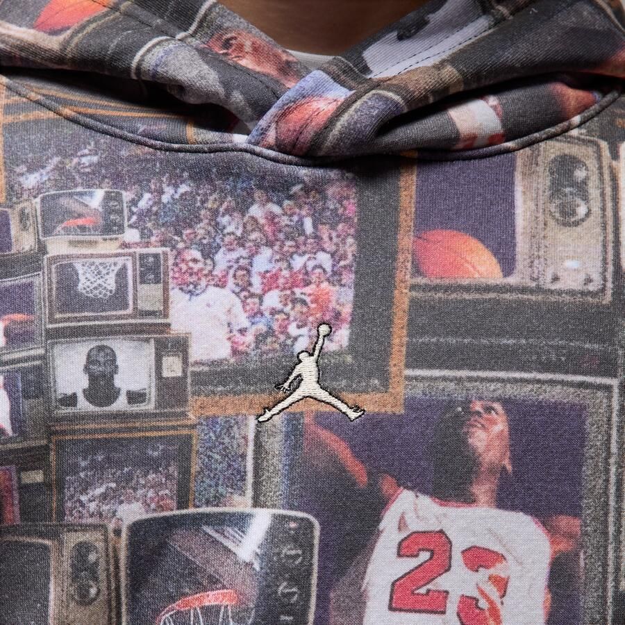 Jordan Brooklyn hoodie van fleece met print voor kids Zwart - Foto 3