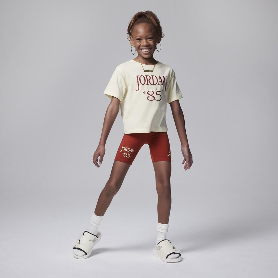 Jordan Brooklyn Mini Me bikeshortsset voor kleuters Rood - Foto 3
