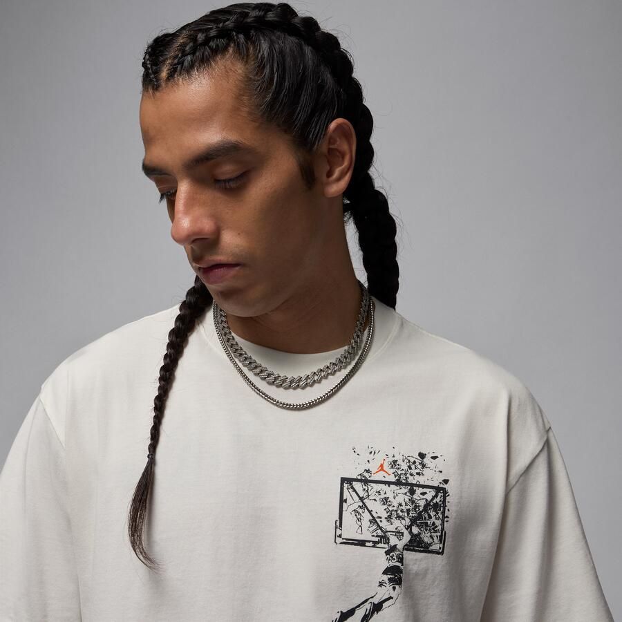 Jordan Brooklyn oversized T-shirt met graphic voor heren Wit - Foto 2