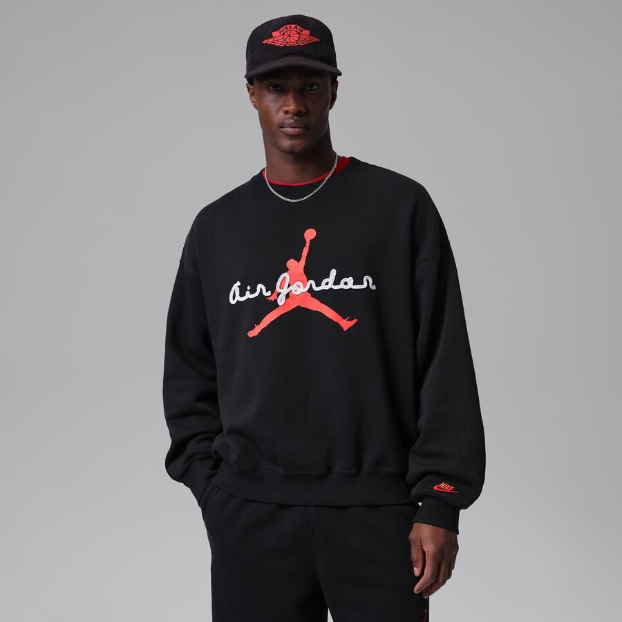 Jordan Brooklyn sweatshirt van fleece met ronde hals voor heren Zwart - Foto 4