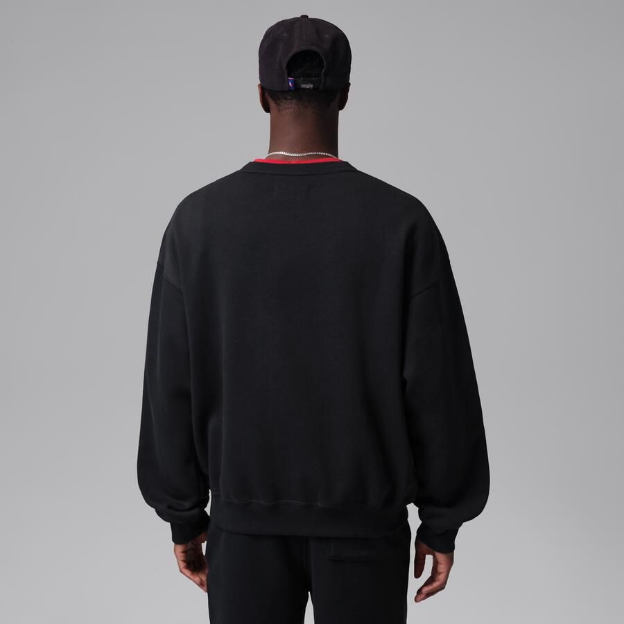 Jordan Brooklyn sweatshirt van fleece met ronde hals voor heren Zwart