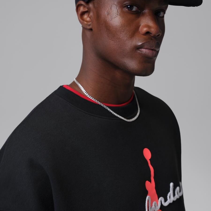 Jordan Brooklyn sweatshirt van fleece met ronde hals voor heren Zwart - Foto 2