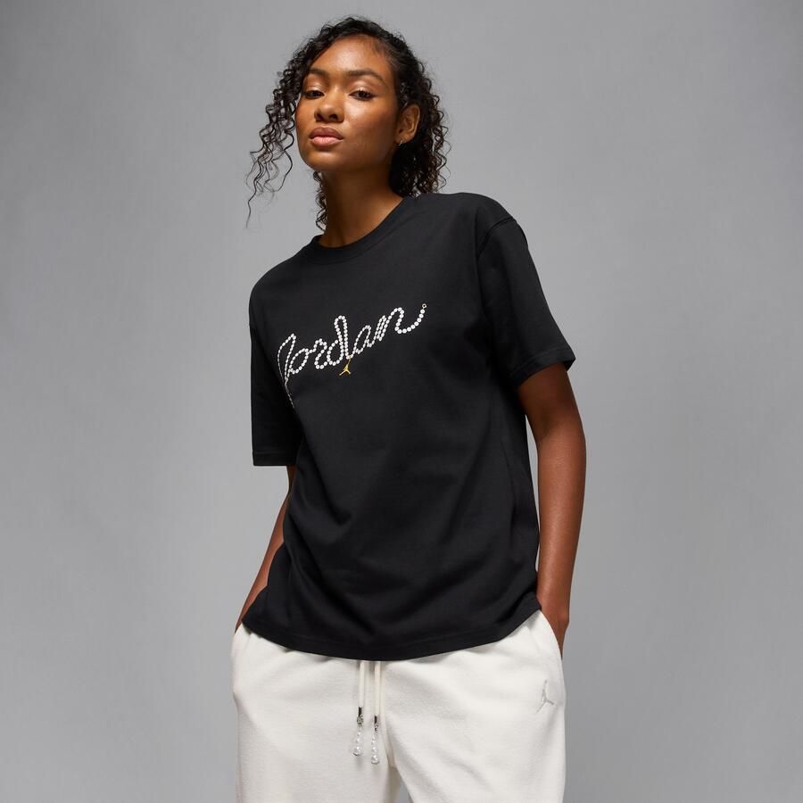 Jordan Brooklyn T-shirt voor dames Zwart - Foto 4