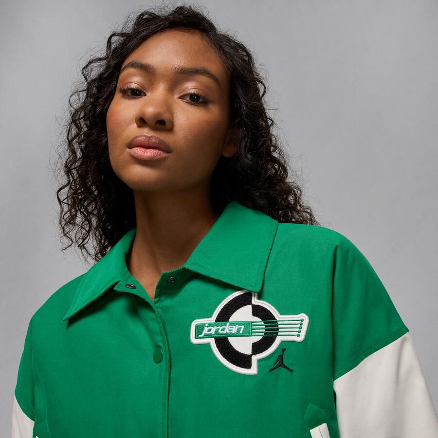 Jordan Brooklyn Therma-FIT varsityjack voor dames Groen - Foto 2