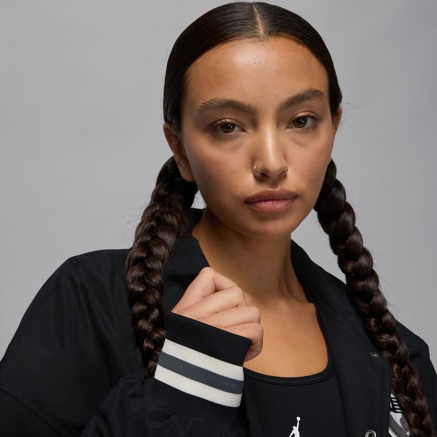 Jordan Brooklyn Therma-FIT varsityjack voor dames Zwart - Foto 2