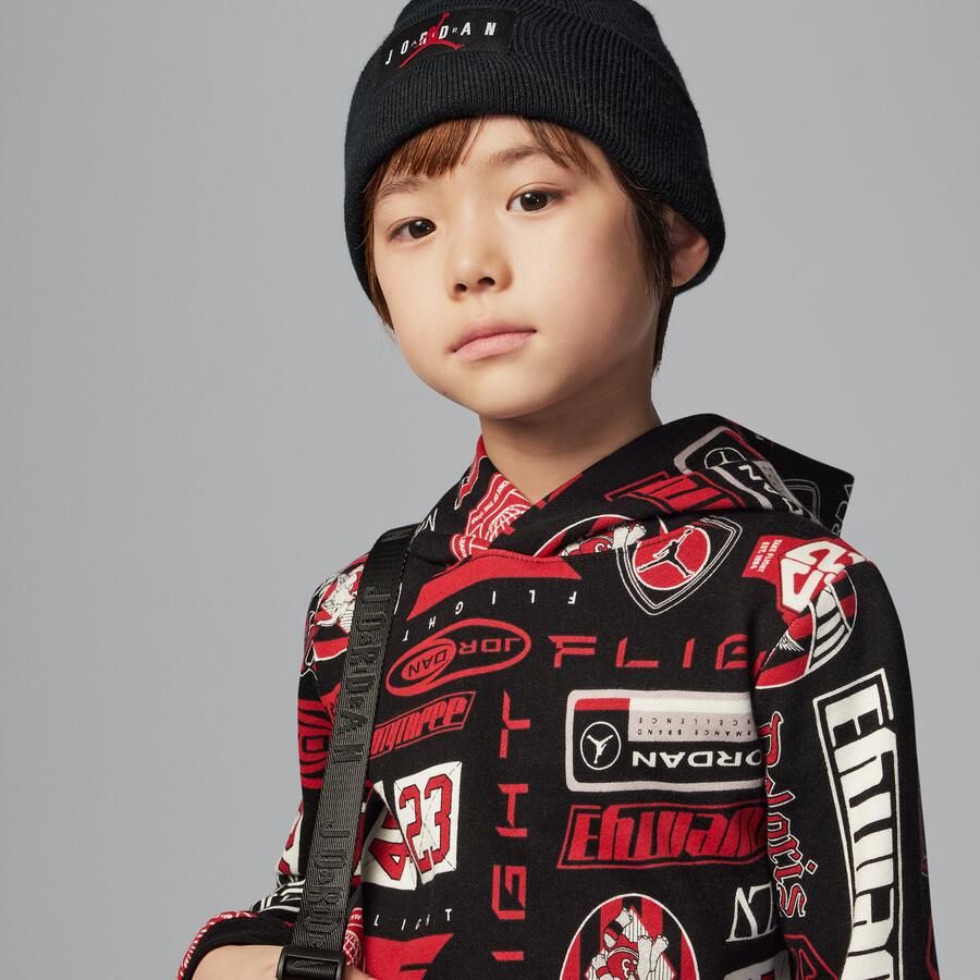 Jordan Brooklyn tweedelige set met hoodie van fleece met print voor kleuters Zwart - Foto 3