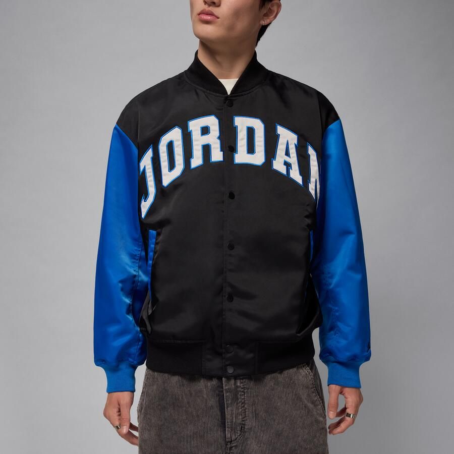 Jordan Brooklyn varsityjack in collegestijl voor heren Zwart - Foto 3