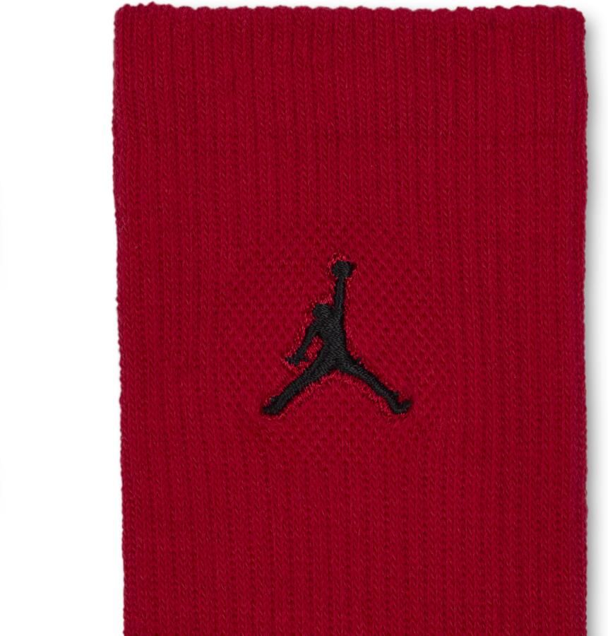 Jordan cadeauverpakking voor de feestdagen met crewsokken voor kids (9 paar) Rood