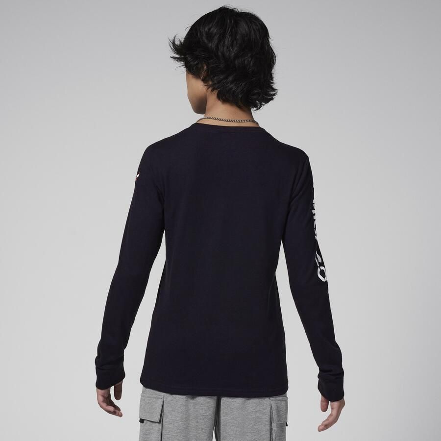 Jordan Chicago Bulls Courtside Statement Edition Max90 NBA-shirt met lange mouwen voor jongens Zwart - Foto 4