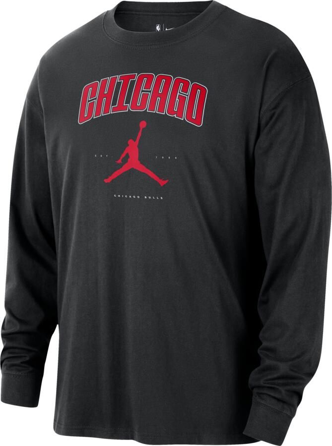 Jordan Chicago Bulls Essential NBA-herenshirt met lange mouwen Zwart - Foto 2
