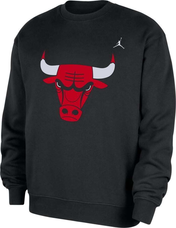 Jordan Chicago Bulls Statement Essentials NBA-sweatshirt van fleece met ronde hals voor heren Zwart - Foto 3