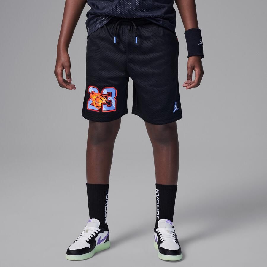 Jordan Customized Air Flame shorts voor kids Zwart - Foto 4