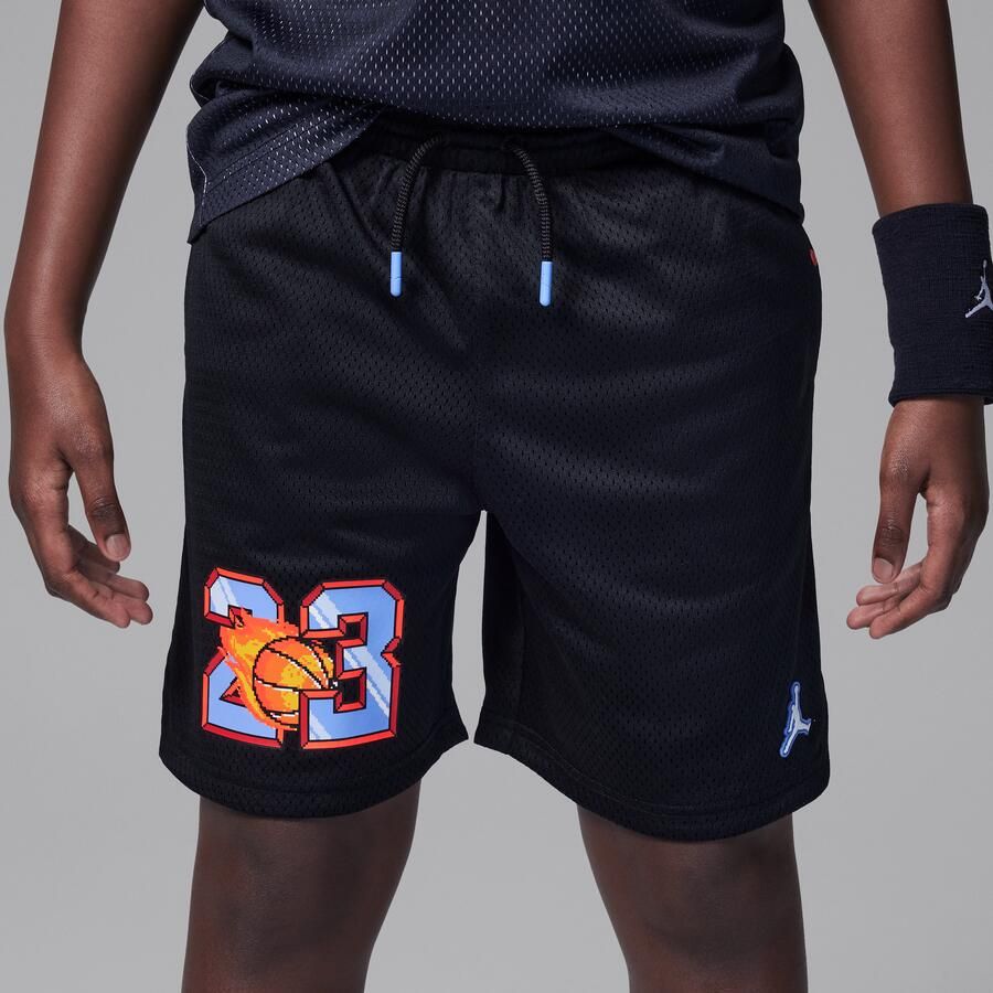 Jordan Customized Air Flame shorts voor kids Zwart
