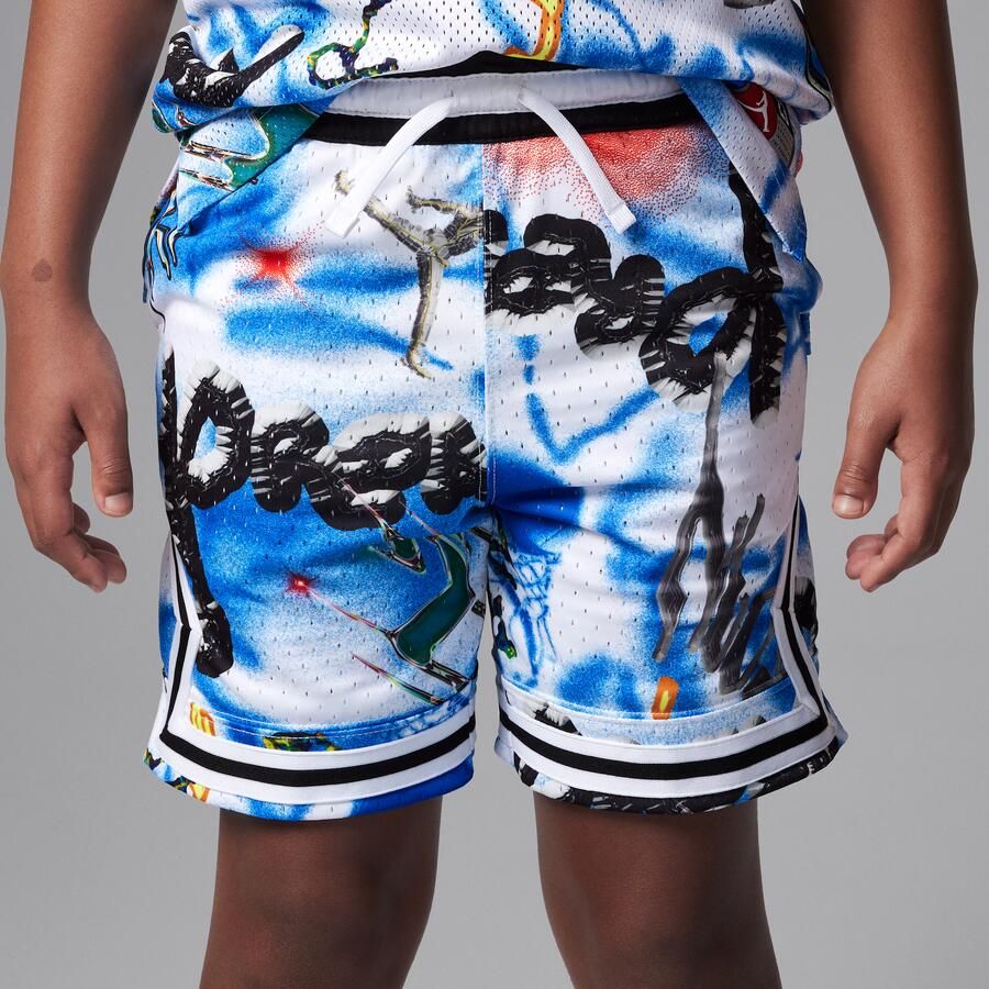 Jordan Dri-FIT MJ Sport Diamond kindershorts met print Blauw