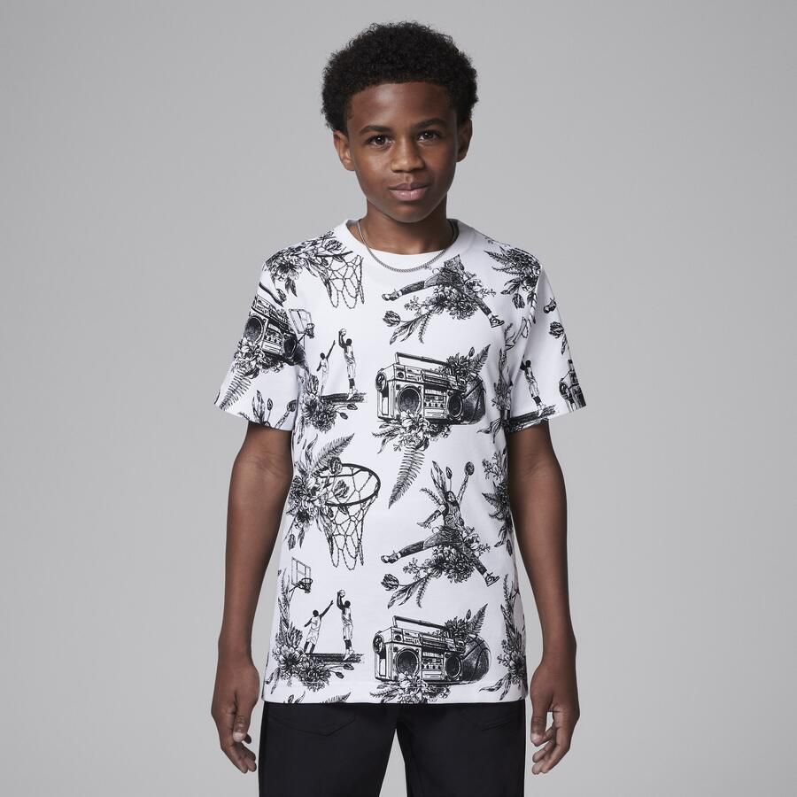 Jordan Dri-FIT Sketch sportshirt voor kids Wit - Foto 4