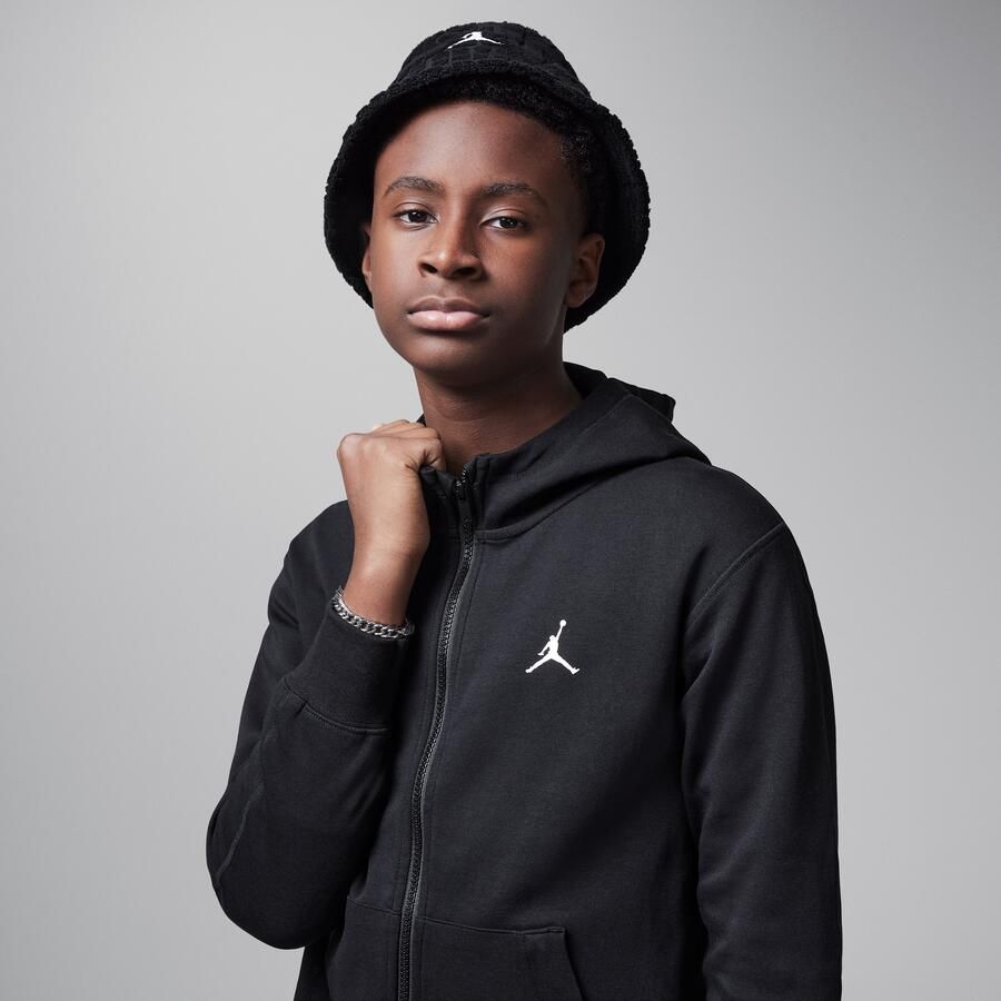 Jordan Dri-FIT Sport Statement fleecehoodie met rits voor kids Zwart
