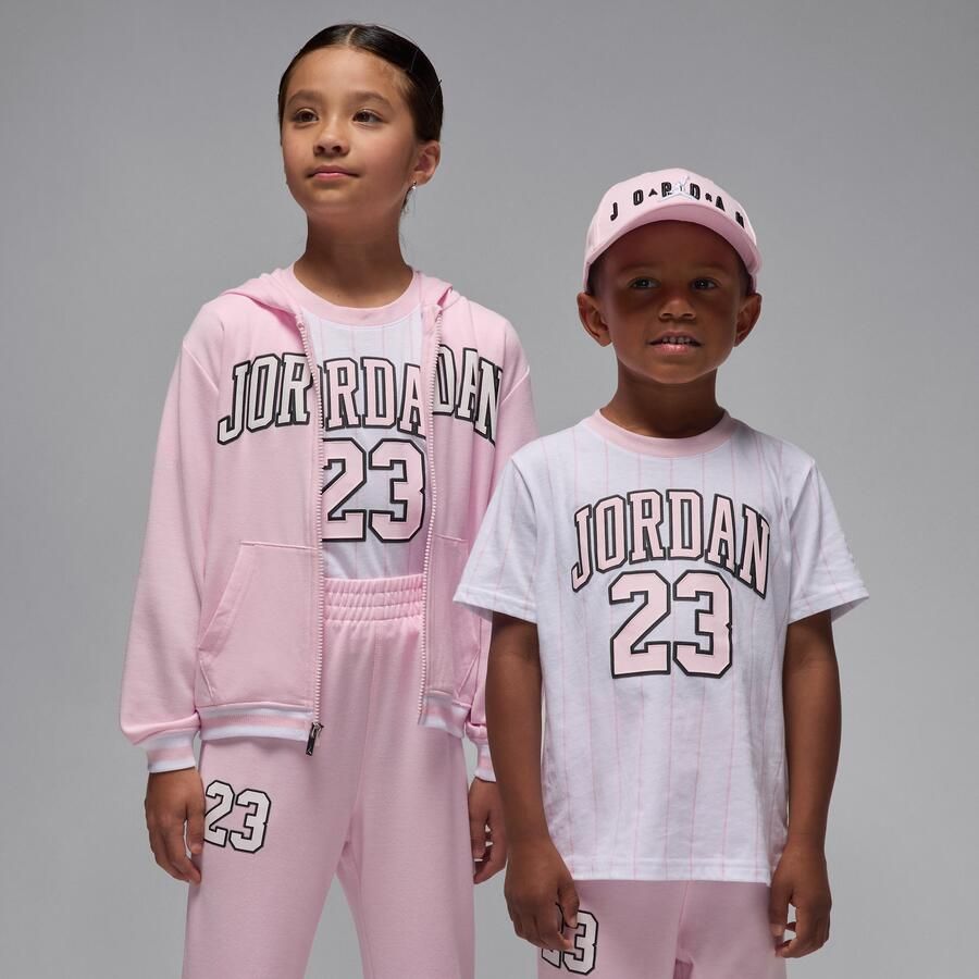 Jordan driedelige set van sweatstof met rits voor kleuters Roze - Foto 2