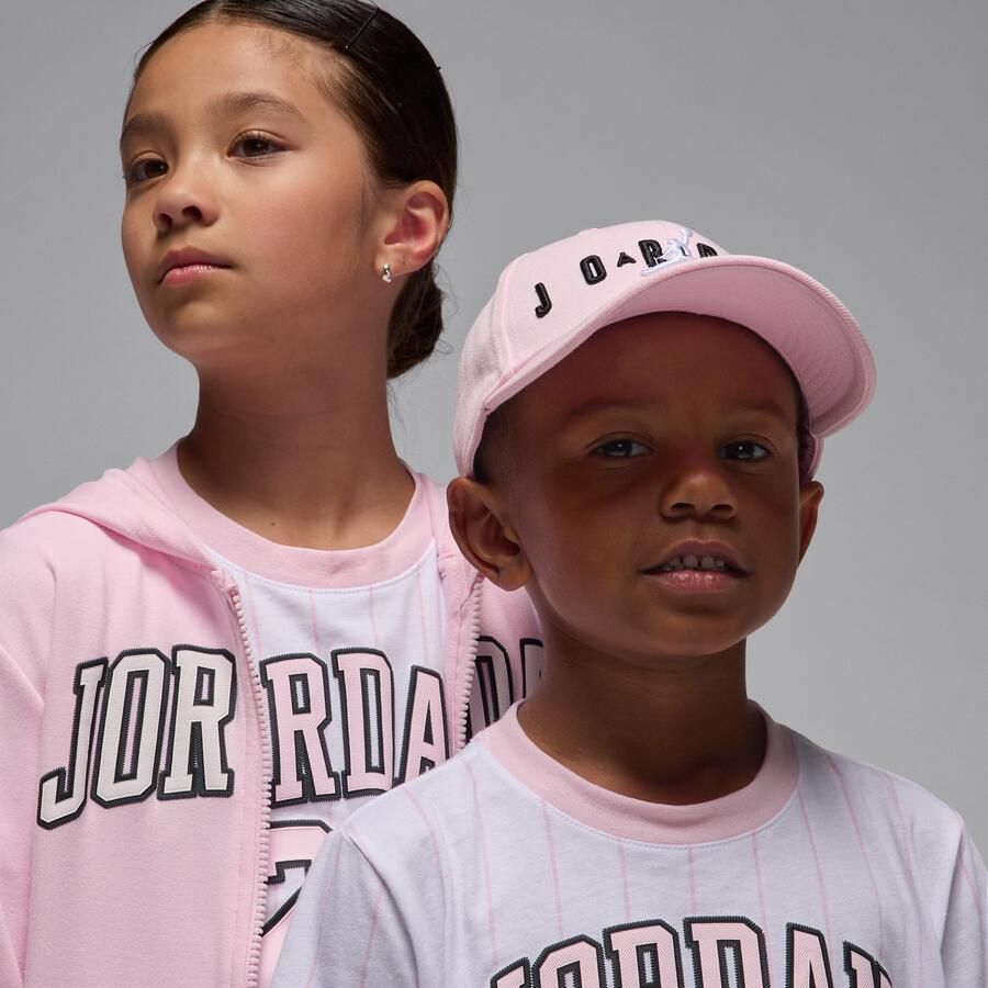 Jordan driedelige set van sweatstof met rits voor kleuters Roze - Foto 3