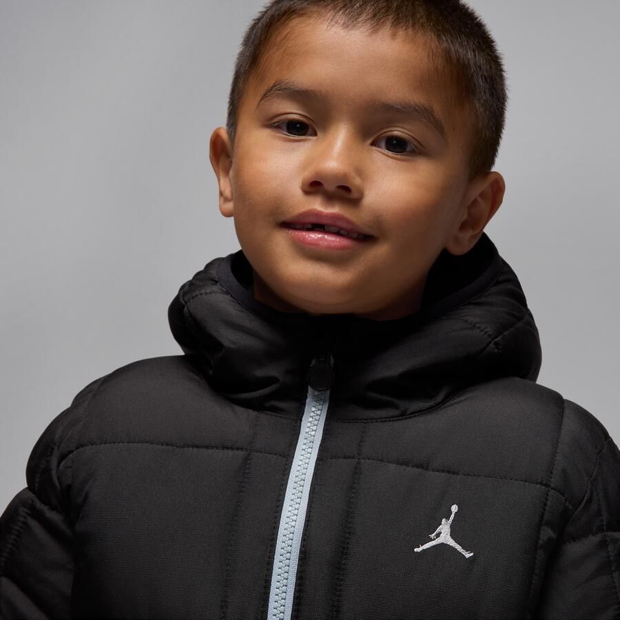 Jordan Essential gewatteerd middelzwaar jack voor kleuters Zwart - Foto 2