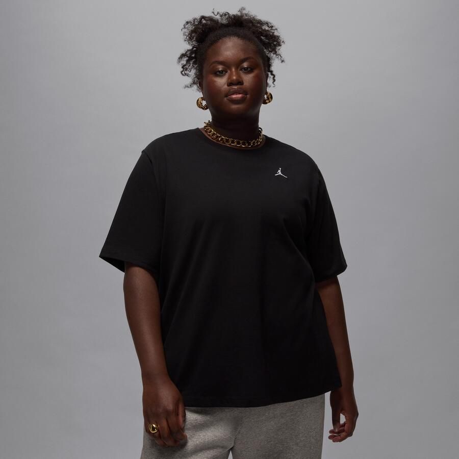 Jordan Essentials Girlfriend T-shirt voor dames (Plus Size) Zwart - Foto 4
