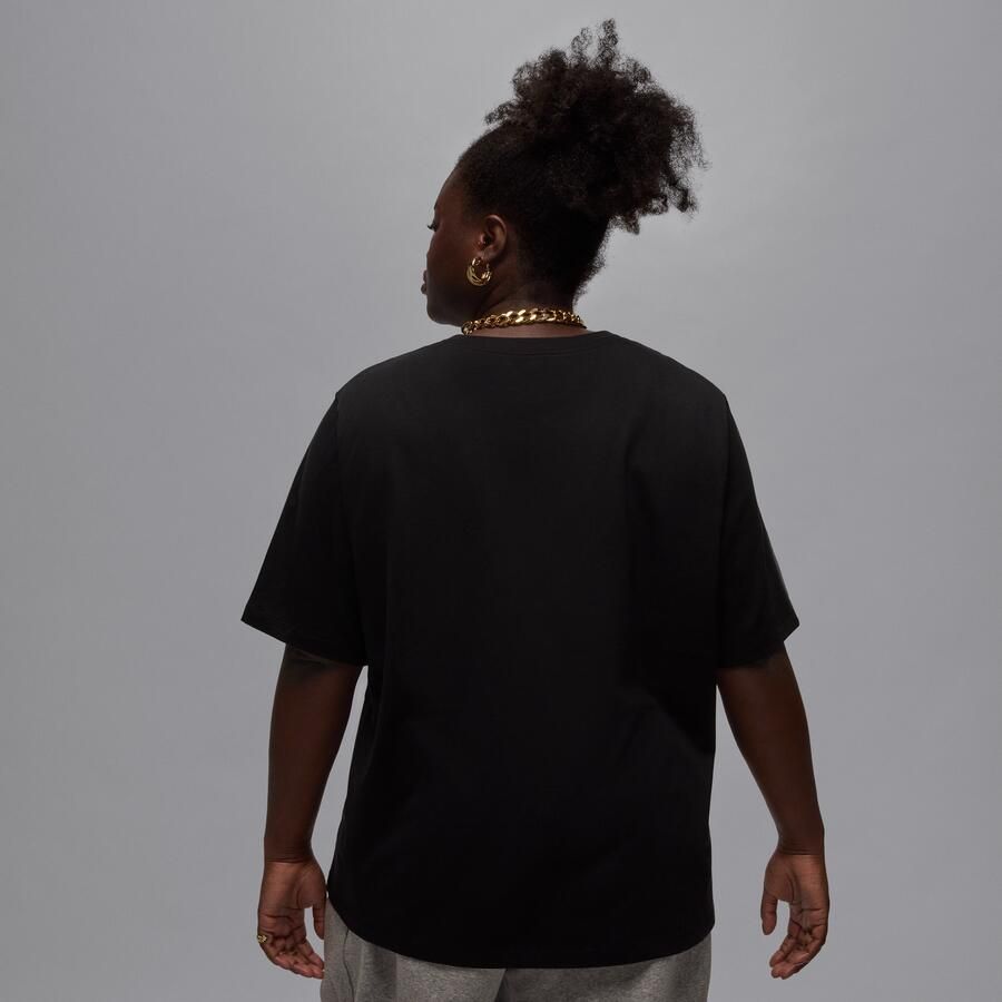 Jordan Essentials Girlfriend T-shirt voor dames (Plus Size) Zwart