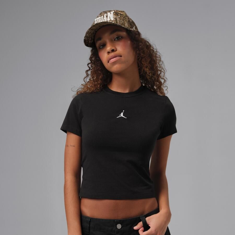 Jordan Essentials T-shirt voor dames Zwart - Foto 4